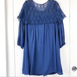 Entro Lace Yolk Long Sleeve Dress Sz M